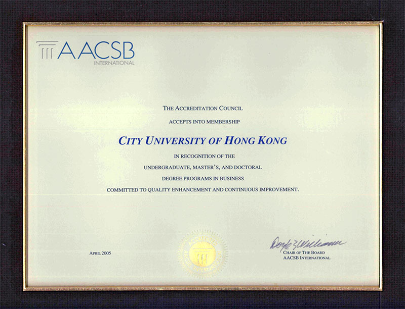 FB achieved accreditation status with AACSB International