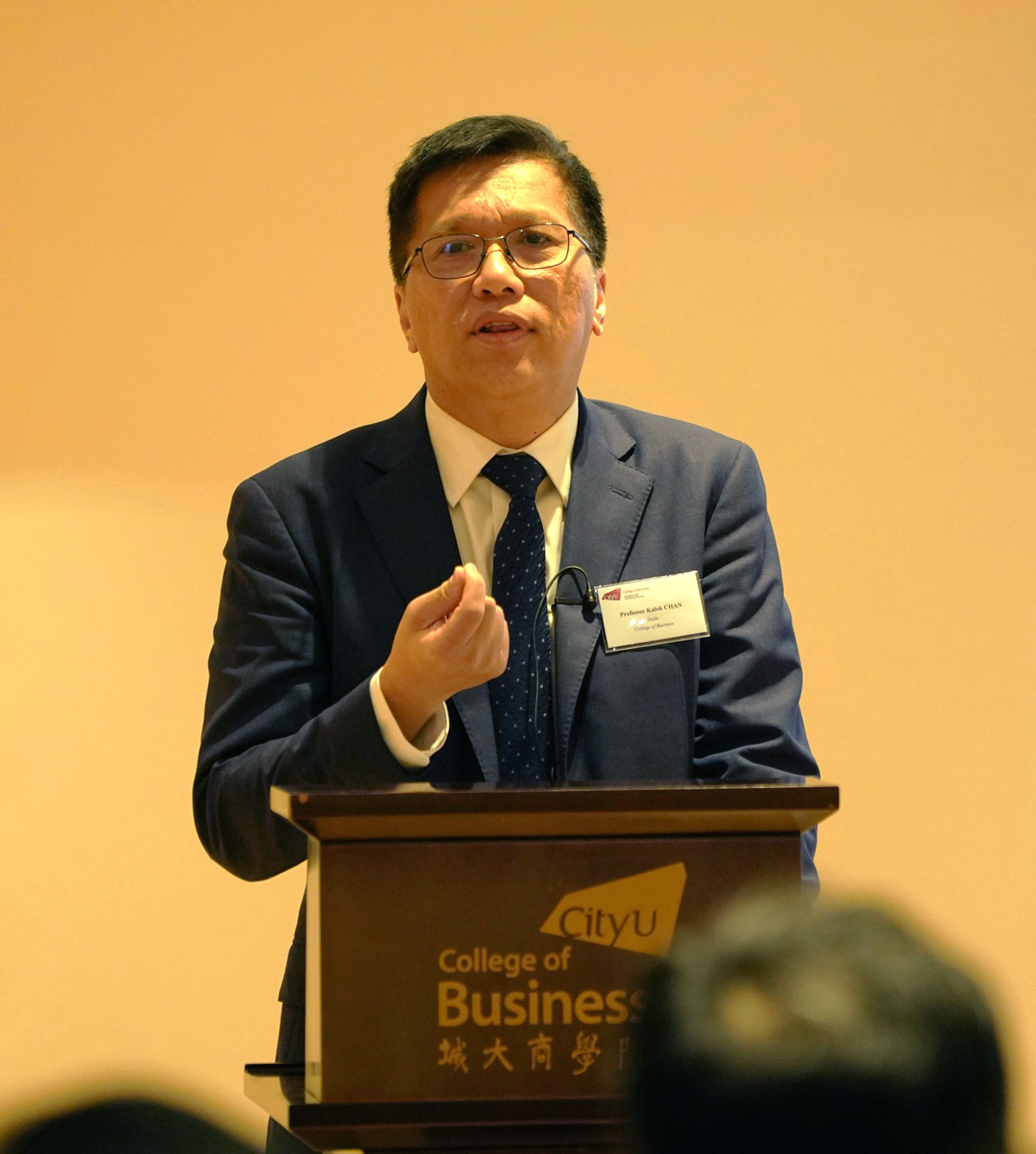 Professor Kalok Chan delivers an opening remark