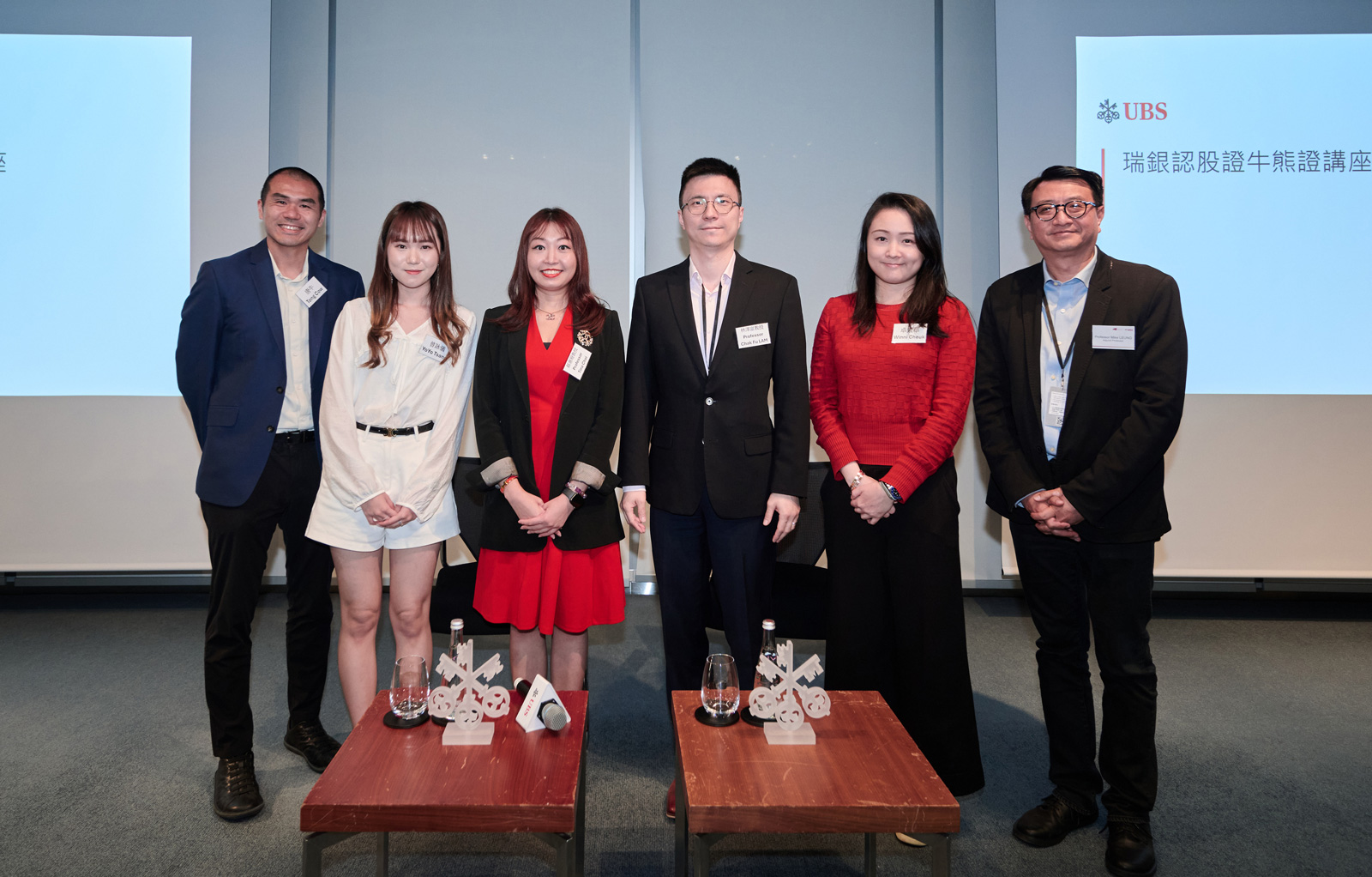 (From left) Mr Marco Leung, Ms Yoyo Tsang, Professor Tina Choi, Professor Chak-fu Lam, Ms Winni Cheuk, Professor Mike Leung