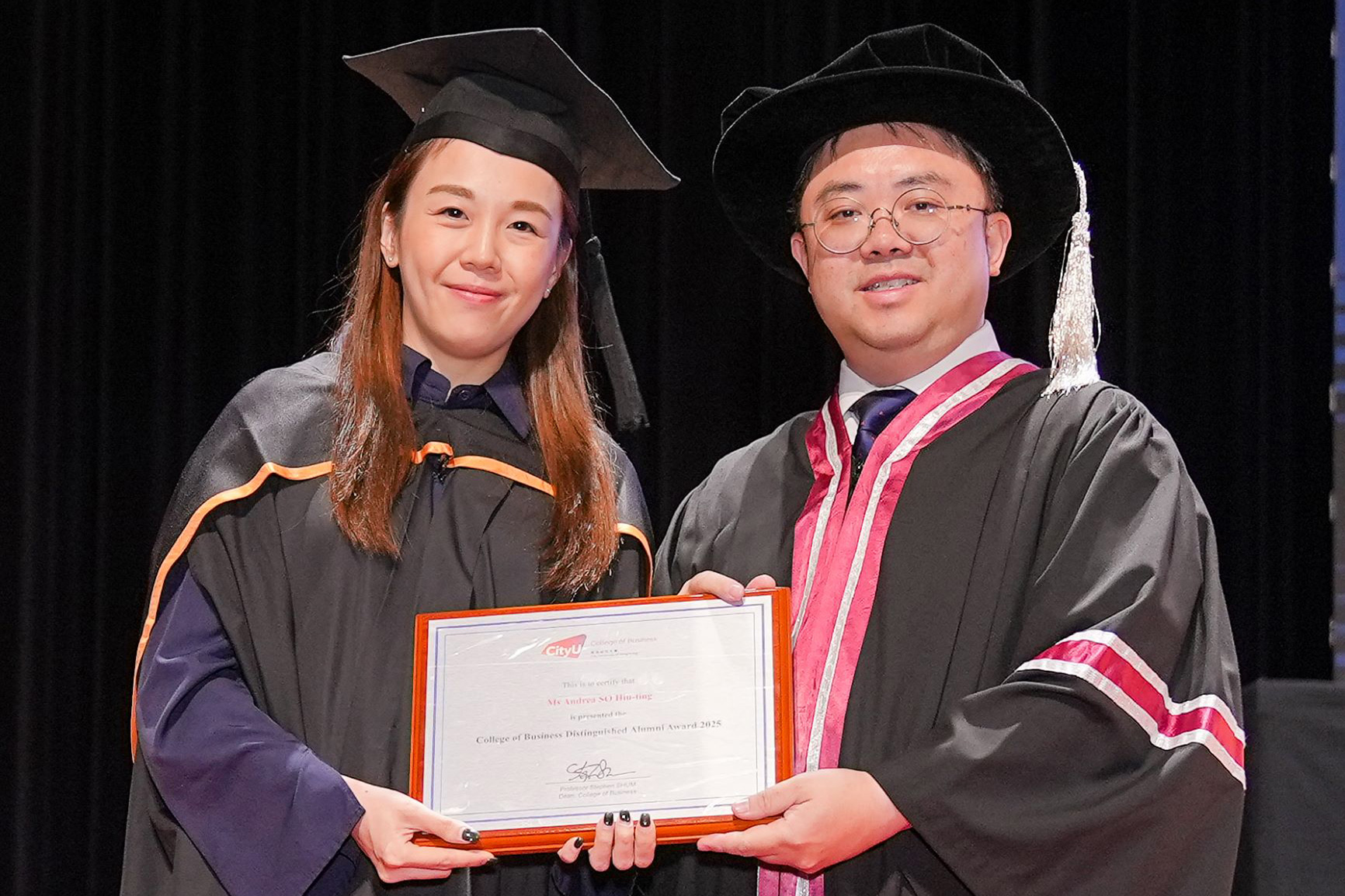 The recipient of 2025 College of Business Distinguished Alumni Award: Ms Andrea So Hiu-ting 