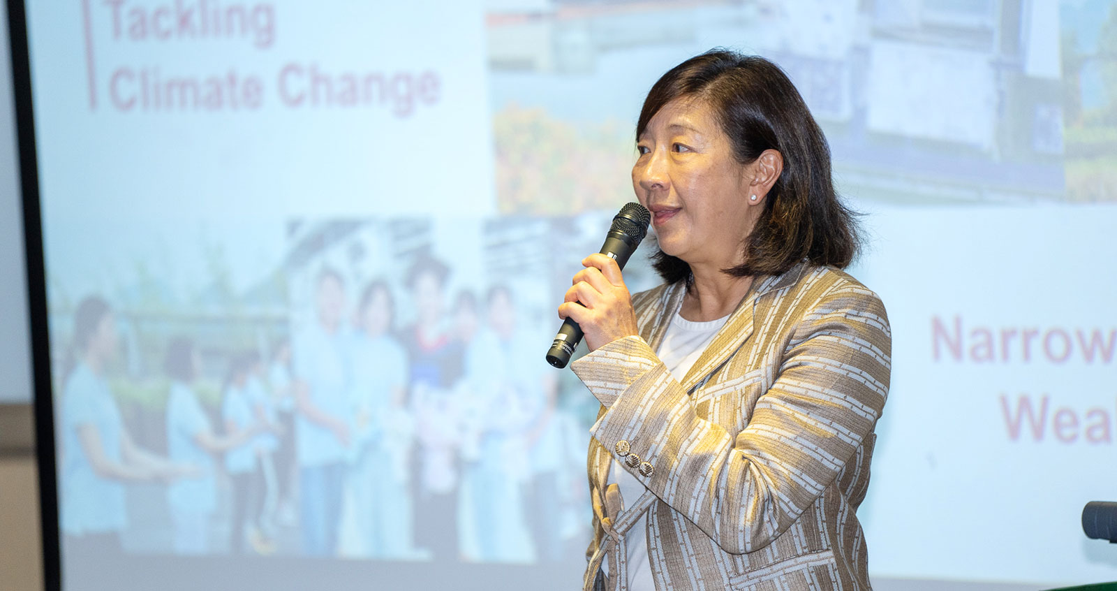 Ms Teresa Yang highlights Esquel Group’s core values and sustainable initiatives.
