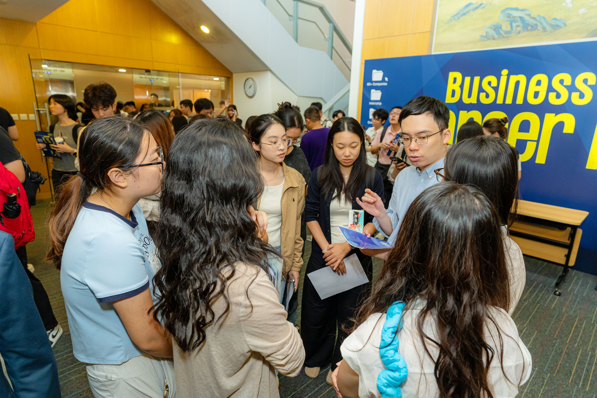 Students connect face-to-face with top employers, exploring career opportunities and industry insights firsthand.