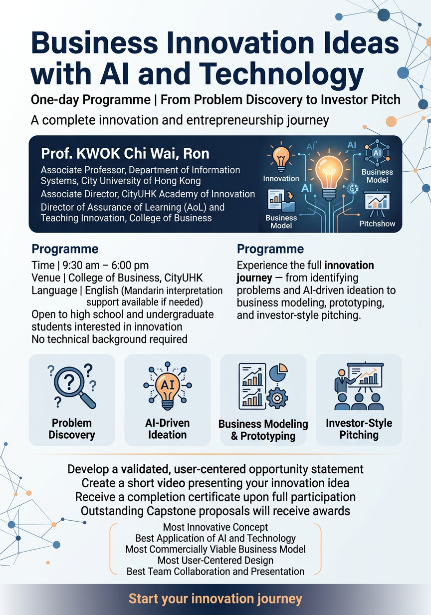 Young Innovators Innovation & Entrepreneurship Lab - One-day Intensive Programme
