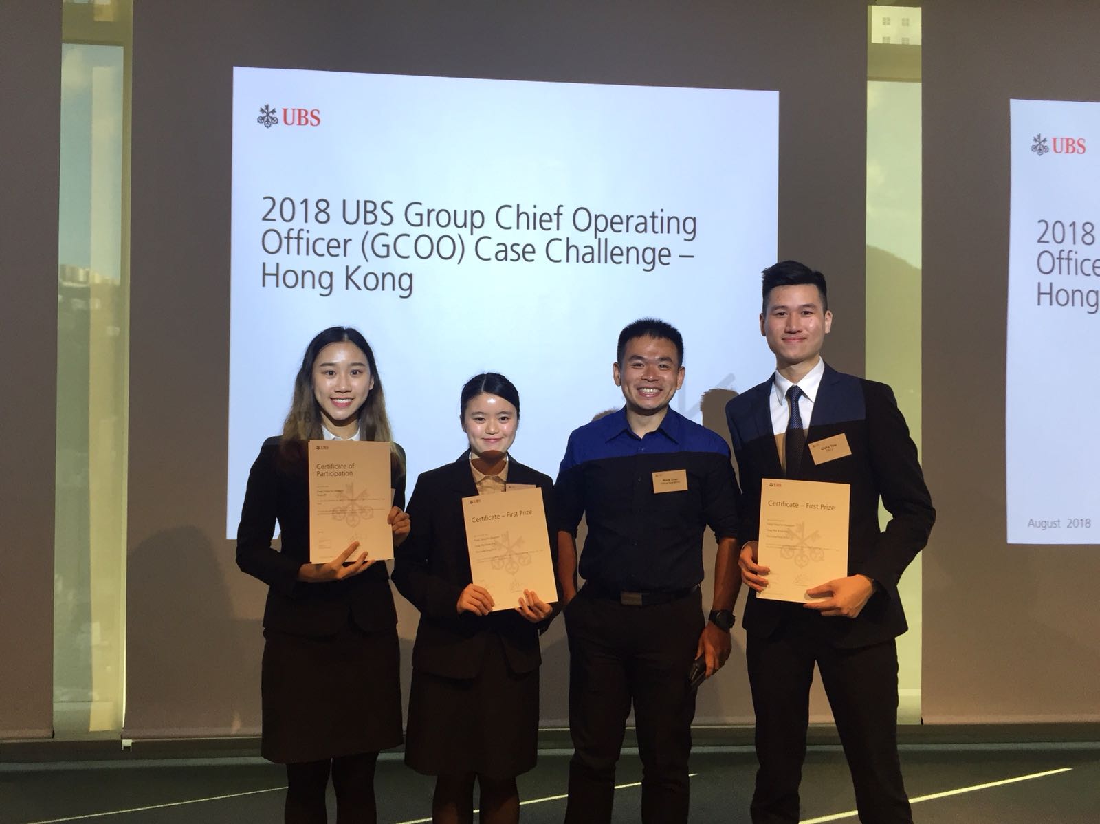 Champion of the UBS Group Chief Operating Officer (GCOO) Case Challenge (HK) 2018