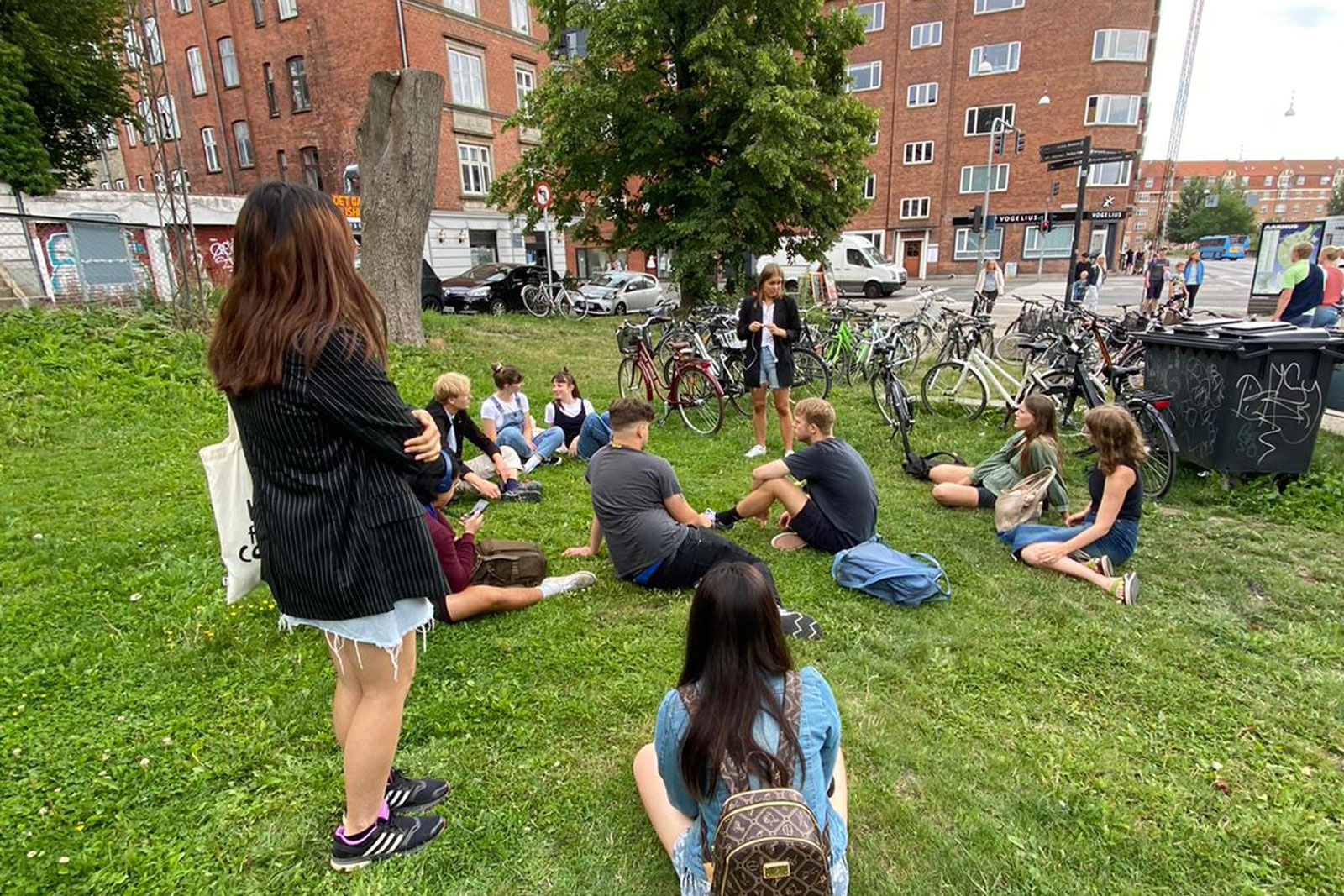 Outdoor activity during the audio drama course