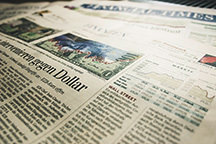 Complimentary newspapers available for collection