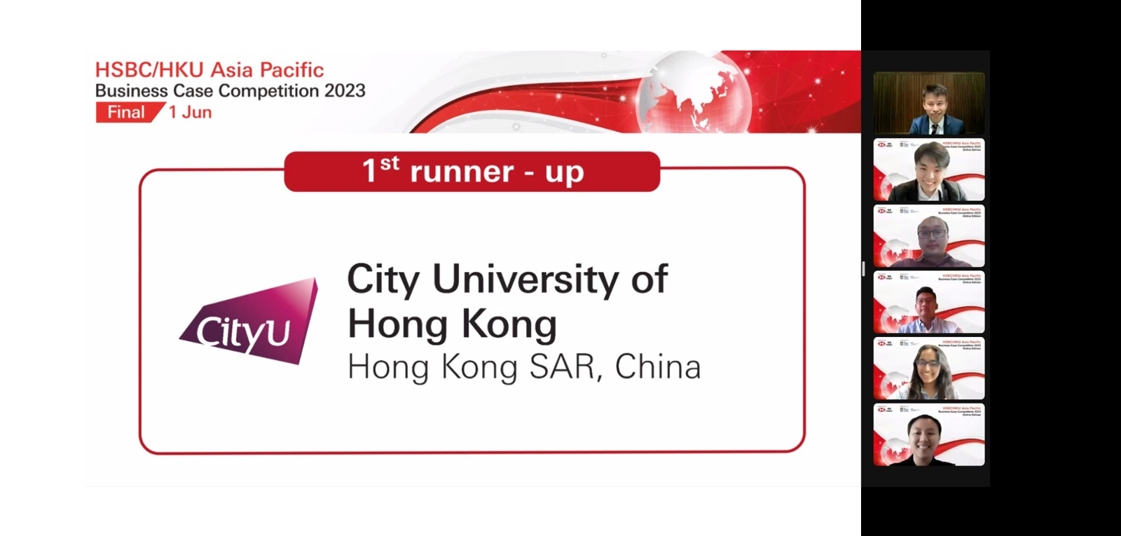 CB students win 1st runner-up at the HSBC/HKU Asia Pacific Business Case Competition 2023